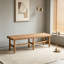 Banc de chambre en bois d'acacia avec siège en similicuir tissé