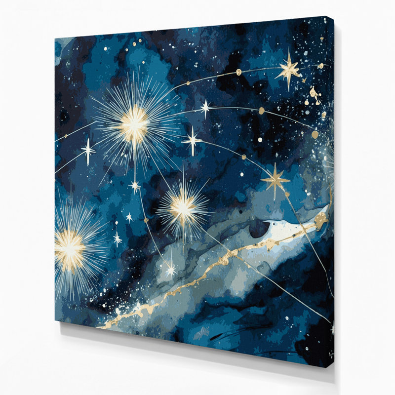 «Space Orion constellation», art mural sur toile grise, H 32 po x l 32 po