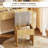 48" Fluted Makeup Vanity Desk with LED Mirror, Charging Station & Storage Stool for Bedroom-984848841