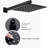 Wall Mounted 12 - Inch Matte Black Brass Shower Combination With Lever Handle, Adjustable Flow, And Modern Bathroom Look System Diverter Valve, Single Resistance To Scratches