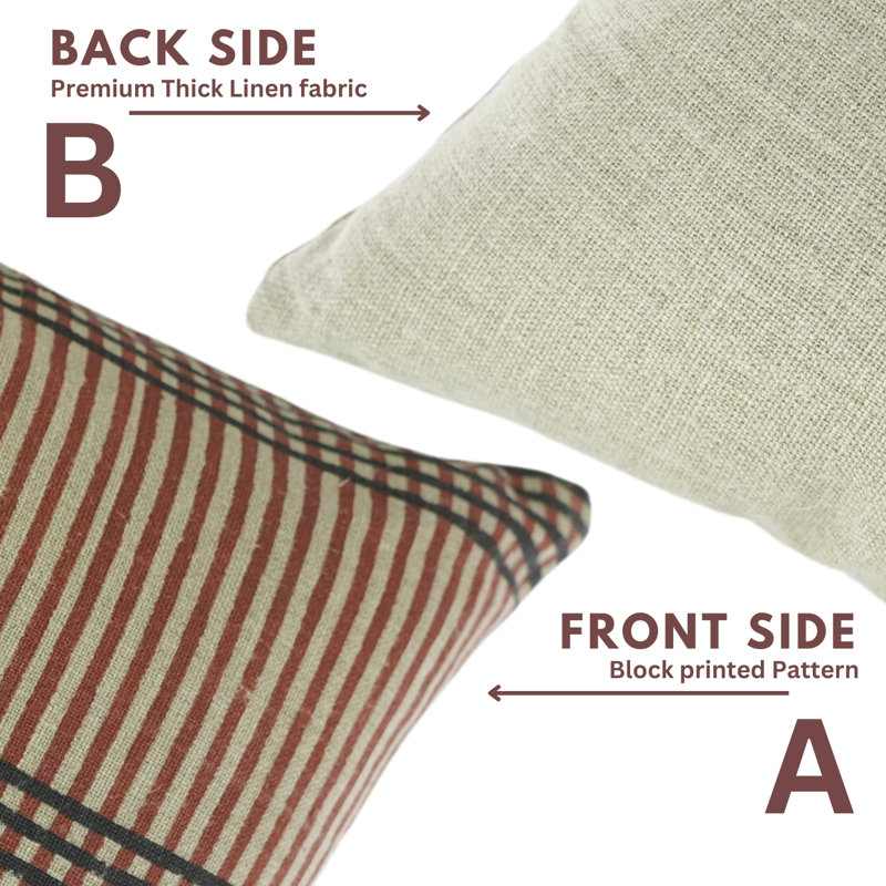 Coussin décoratif taie d'oreiller en lin épais Fabividine, H 20 po x l 12 po