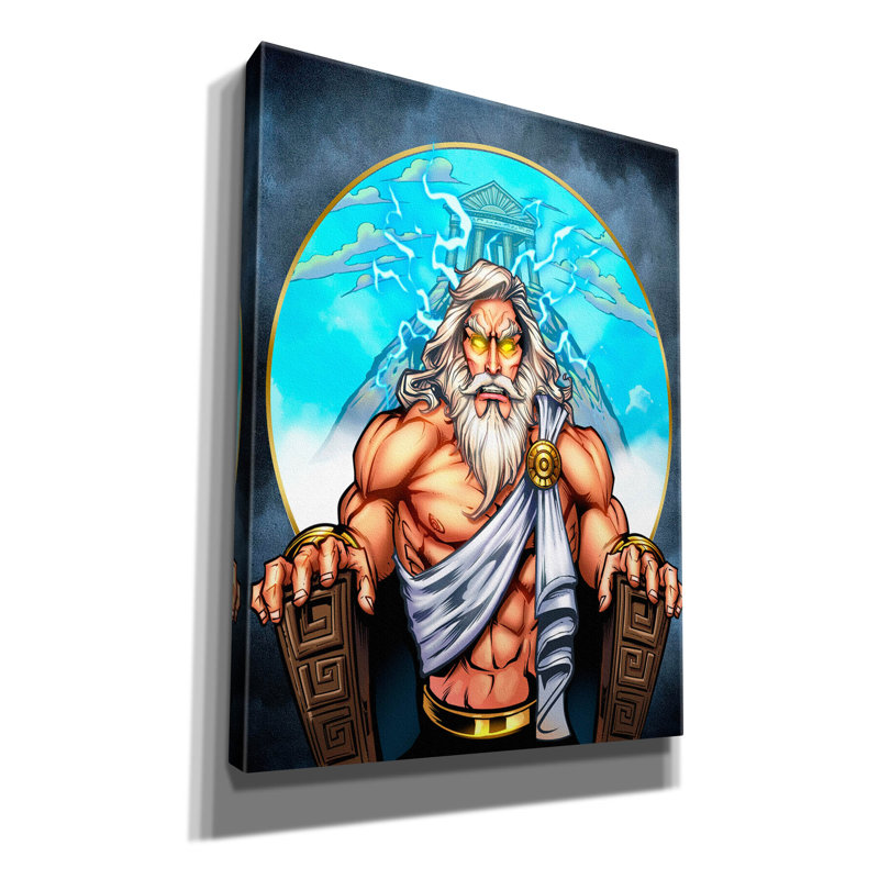 Tillson " Zeus On Throne ", 16" H x 12" W x 0.75" D