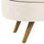 Banc de rangement ovale beige avec pieds en bois d'hévéa fiables - ajoute une touche de classe