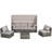 5 Outdoor Patio Daybed, Canopy, Side Table, Gray , Cushions, , For Backyard 5 Pieces Daybed Furniture, Retractable Weather-1334939009