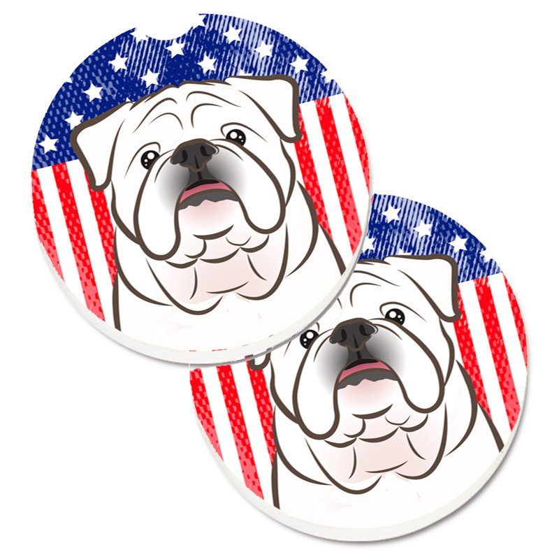 Sous-verre american flag, Bouledogue anglais blanc