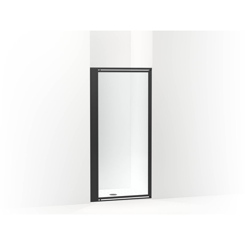 Attend 69" H Pivot Shower Door With 1/8"-Thick Glass, Black