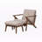 Kiger Mid-Century Modern Wood Tufted Lounge Chair And Ottoman Set