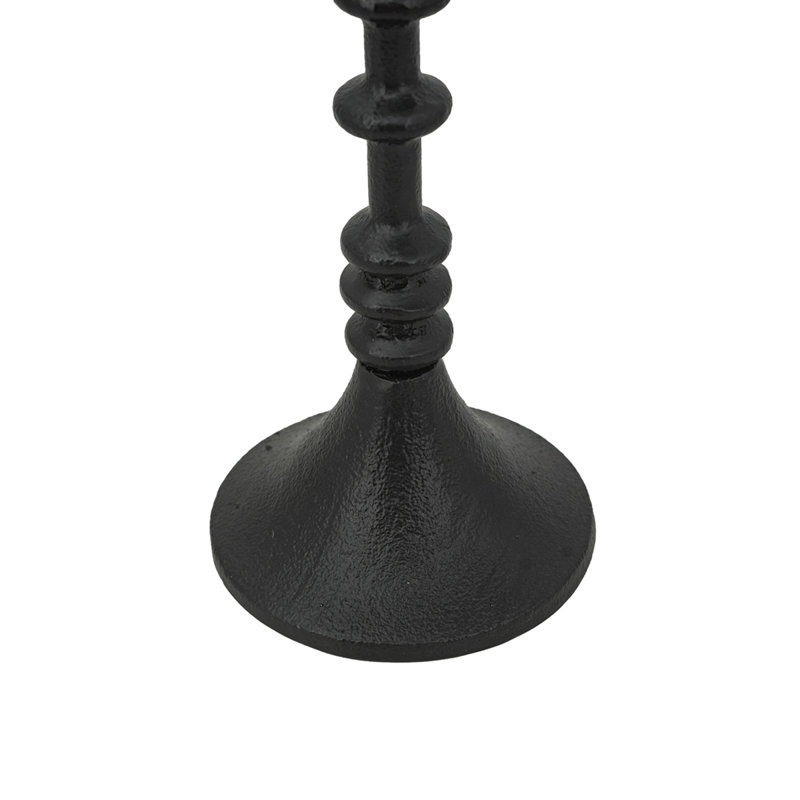 Porte-bougie décoratif en fer noir D4x13,5 po, H 13,3 po x l 4 po x P 4 po