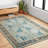 Althena Oriental Hand Hooked Wool Blue/Green/Yellow Area Rug-62232264