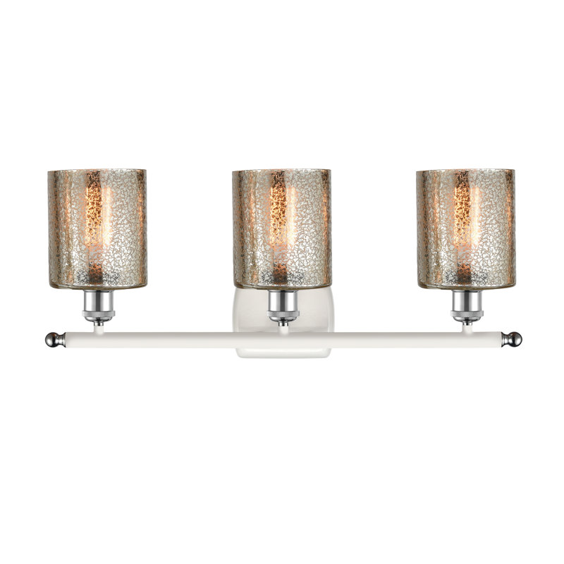 Éclairage de salle de bain à intensité variable à 3 lumières Leilani, Ampoule incandescente rétro de 60 watts, Mercure