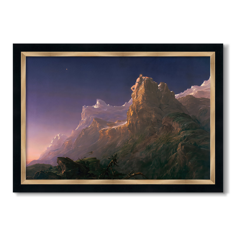 Prometheus Bound, 1847 - Thomas Cole - Toile encadrée sur mesure, 25X35, No, Tuxedo bordure dorée