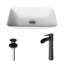Lavabo de salle de bain vasque rectangulaire en verre avec robinet H 11 po Onyx-99538297-99538305