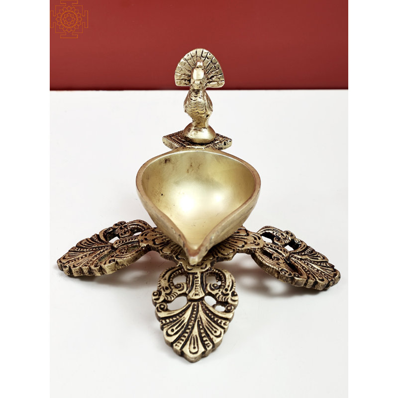 Lampe à huile Peacock One Wick avec support