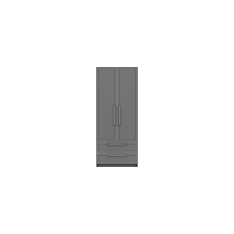 Allenna 2 Door Manufactured Wood Wardrobe, Dust Grey Gloss