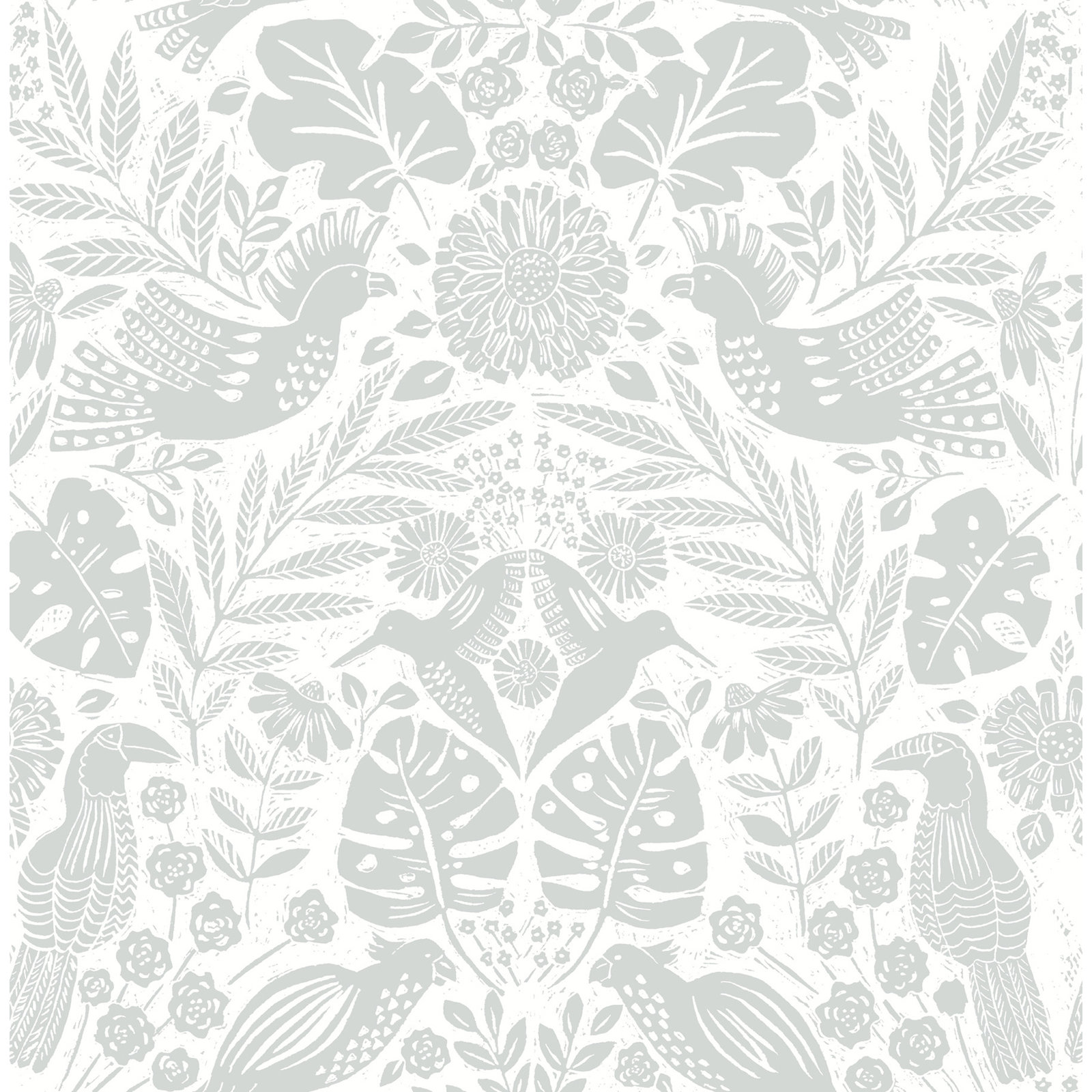 Pomona Floral Wallpaper, Light Gray
