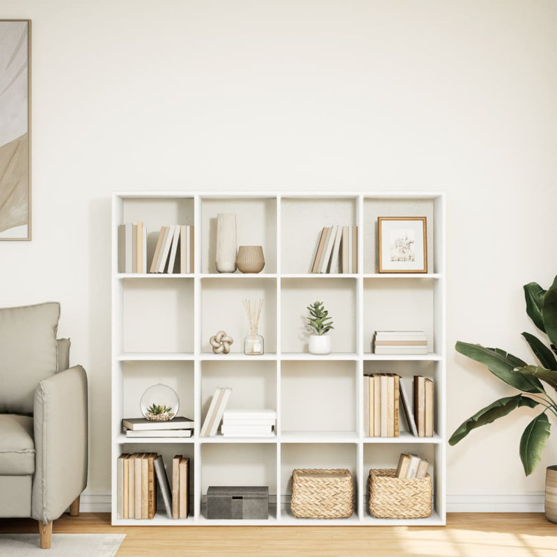 Avayla 137.5 cm H x 137.5 cm W Book Cabinet Bookcase, White