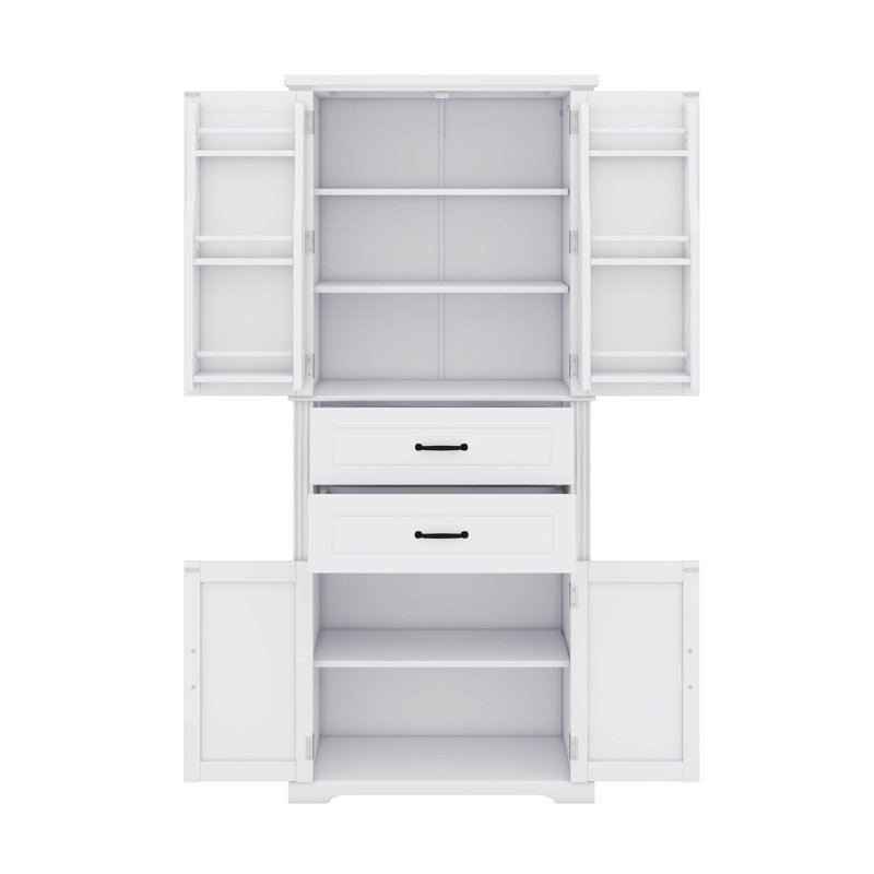 Armoire de rangement multifonctionnelle pour la cuisine, la salle de bain, la salle à manger et le salon avec 2 tiroirs sur rails et une tablette réglable