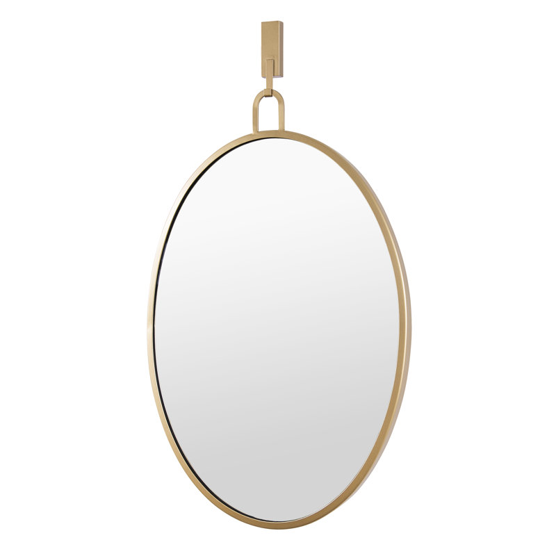 Stopwatch Oval Powder Room Mirror - Gold, 30" x 22.25", Gold, Oval