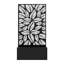 Boîte à fleurs noire en métal avec panneau d'intimité décoratif à feuilles, lit de jardin vertical de 24 pouces