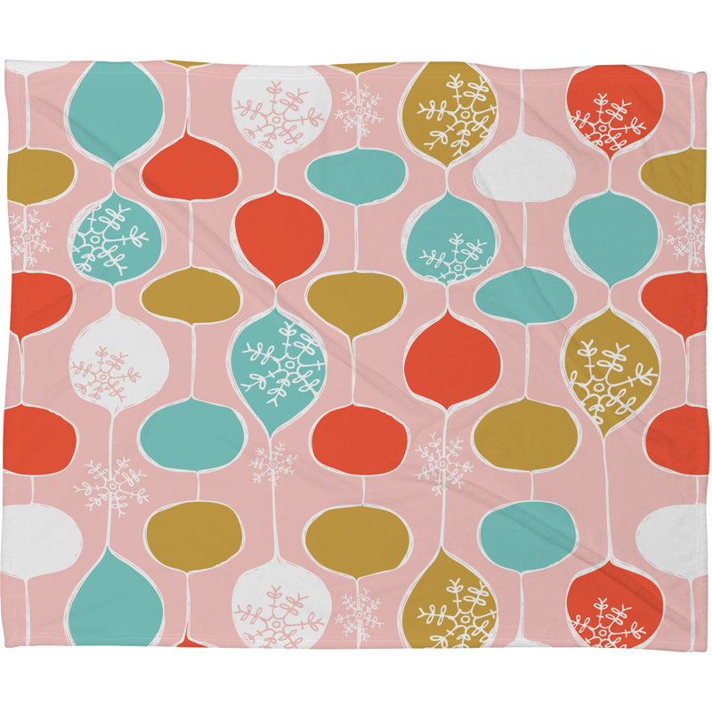 Jeté en polaire Heather Dutton Snowflake, Rose, L 60 po x l 50 po