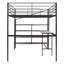 Lit mezzanine double en métal avec bureau et échelle de rangement latérale-113432728
