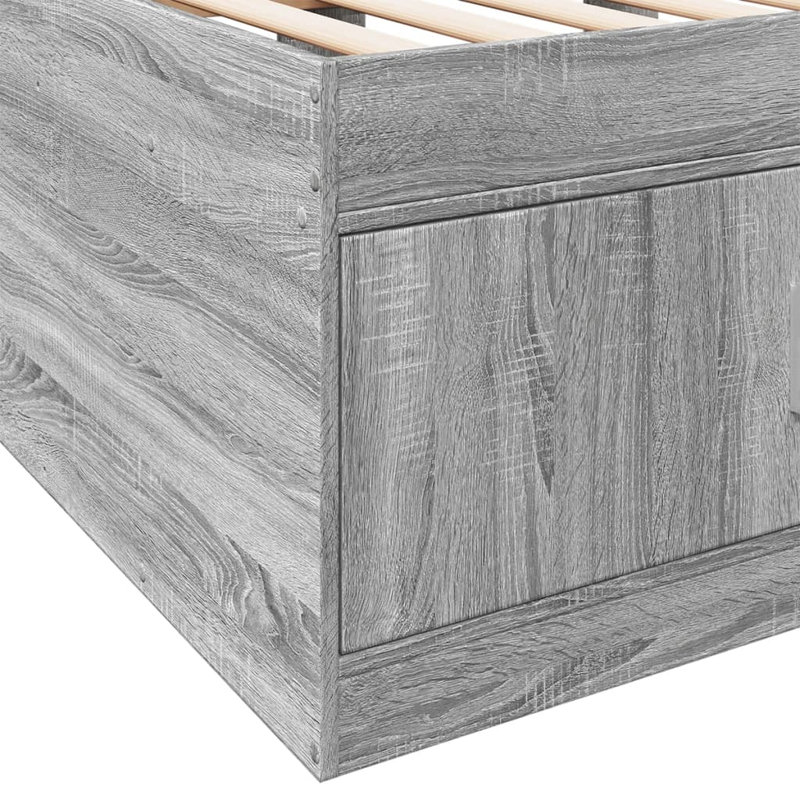 Vidaxl Daybed With Drawers, Grey Sonoma, European Single (90 x 200cm)