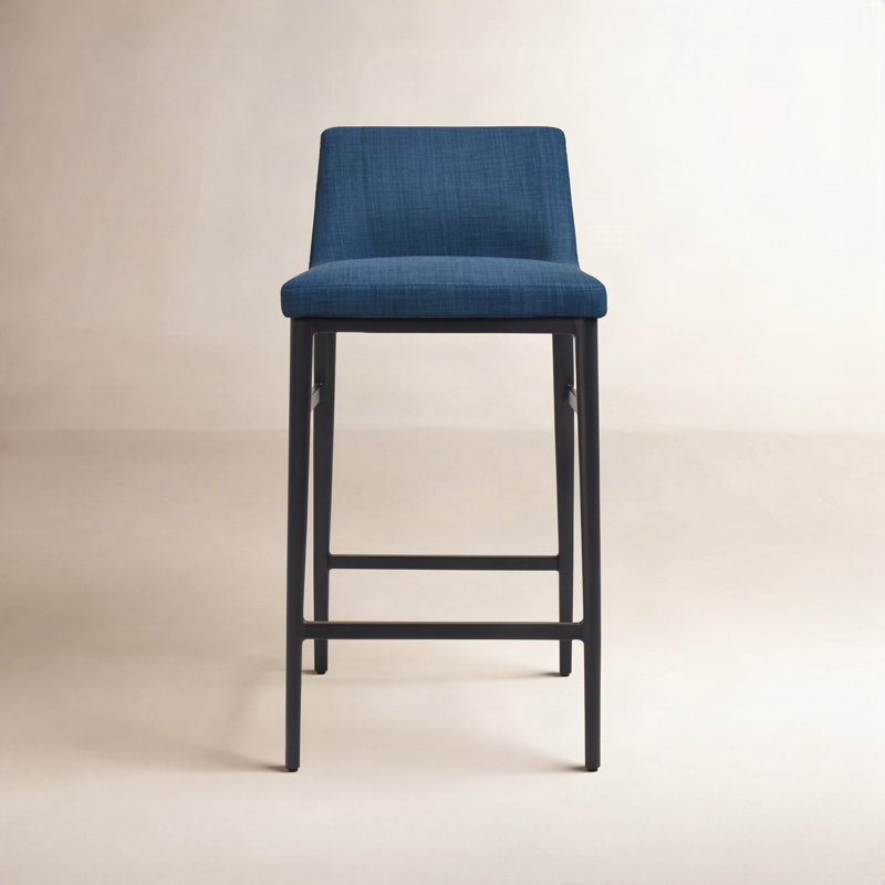 Baron 25.6" Bar Stool, Blue, Counter Stool (25.5” Seat Height)