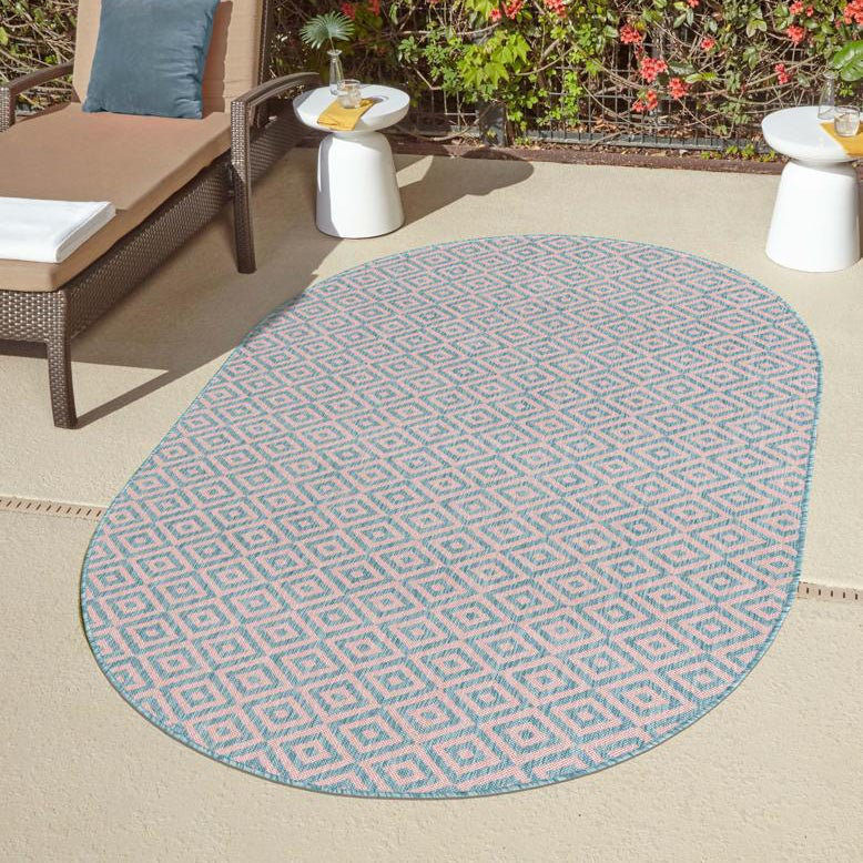 Tapis intérieur / extérieur Jill Zarin Costa Rica, Ovale 7 pi 10 po x 10 pi
