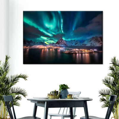 Lofoten Night Northern Lights sur toile