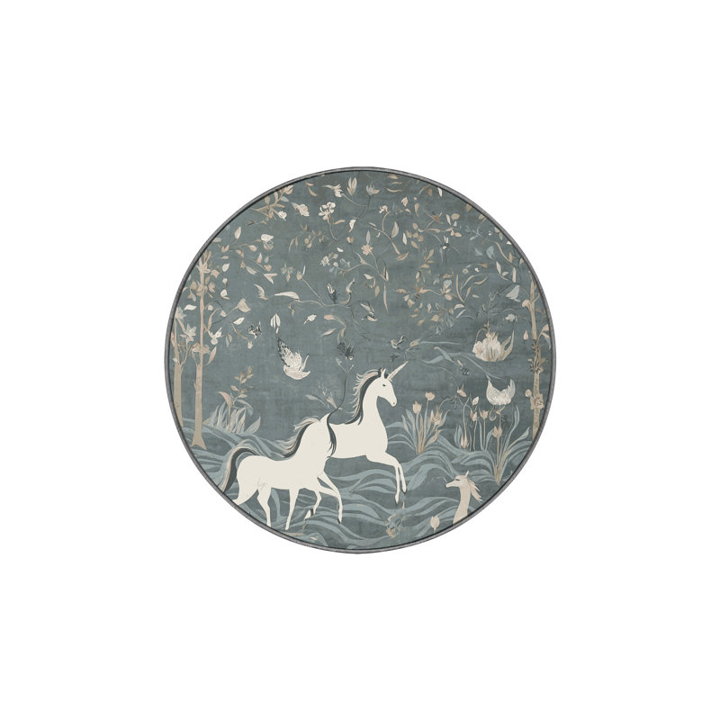 Silky Soft Plush Gray Area Rug, Round 8'