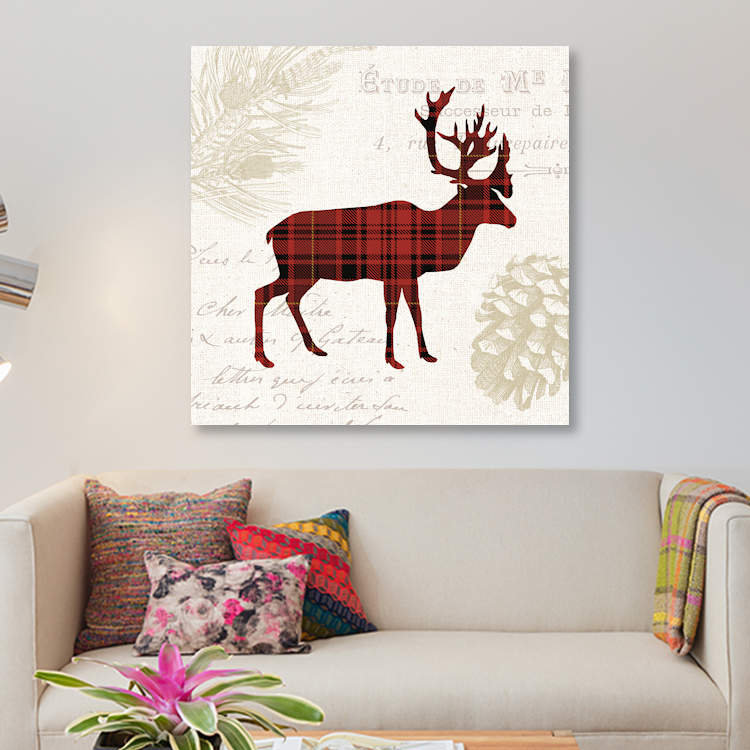 Plaid Lodge I 1 Piece Wall Art on Canvas, 66.04 cm H x 66.04 cm W x 1.91 cm D, No Frame