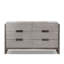 Grande commode Rizvi, 6 tiroirs, bronze, bois massif gris pierre 64 po