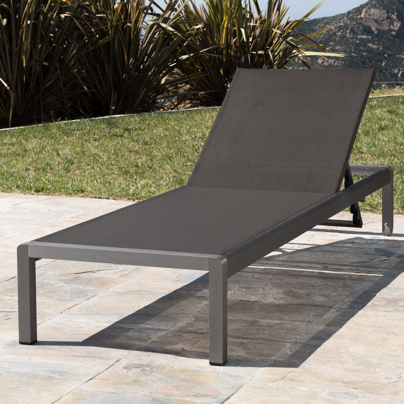 Méridienne grise avec coussin - siège confortable en tissu maillé respirant et stable