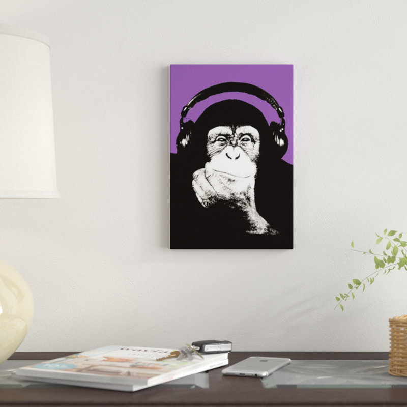 «New Monkey Head IX» par Steez, impression sur toile, H 12 po x l 8 po x P 0,75 po, Toile tendue, Pas de tapis