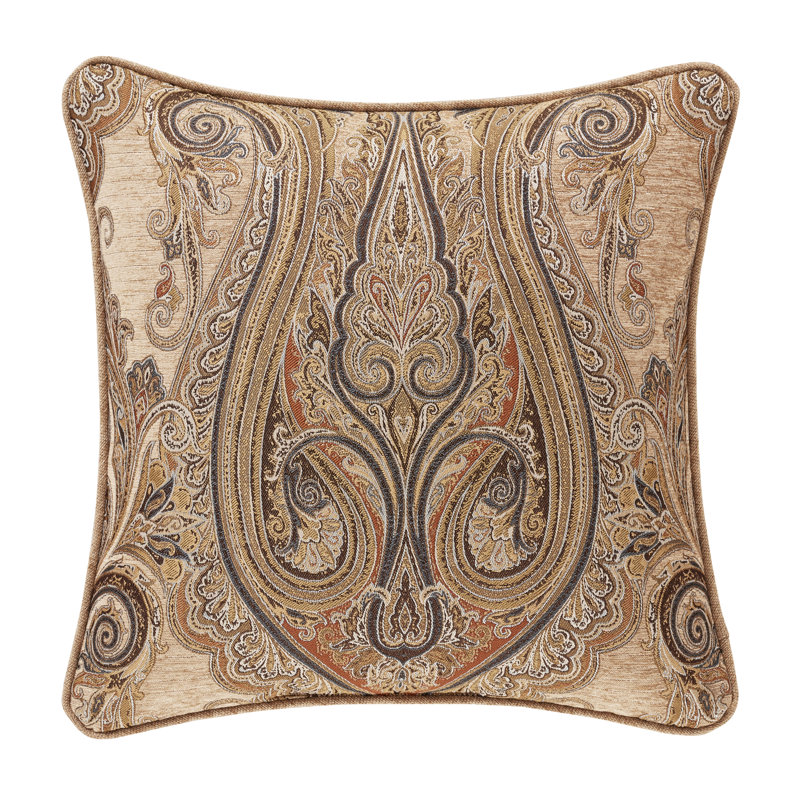Luciana - Coussin décoratif carré beige 20 po, Brun