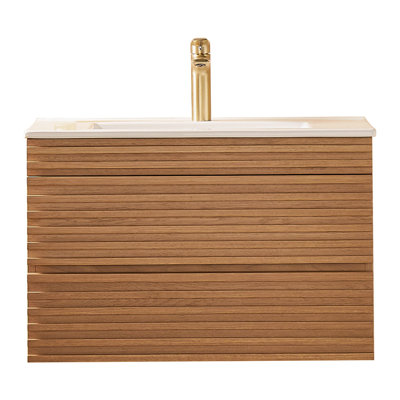 Meuble-lavabo mural simple 30 po avec lavabo en céramique