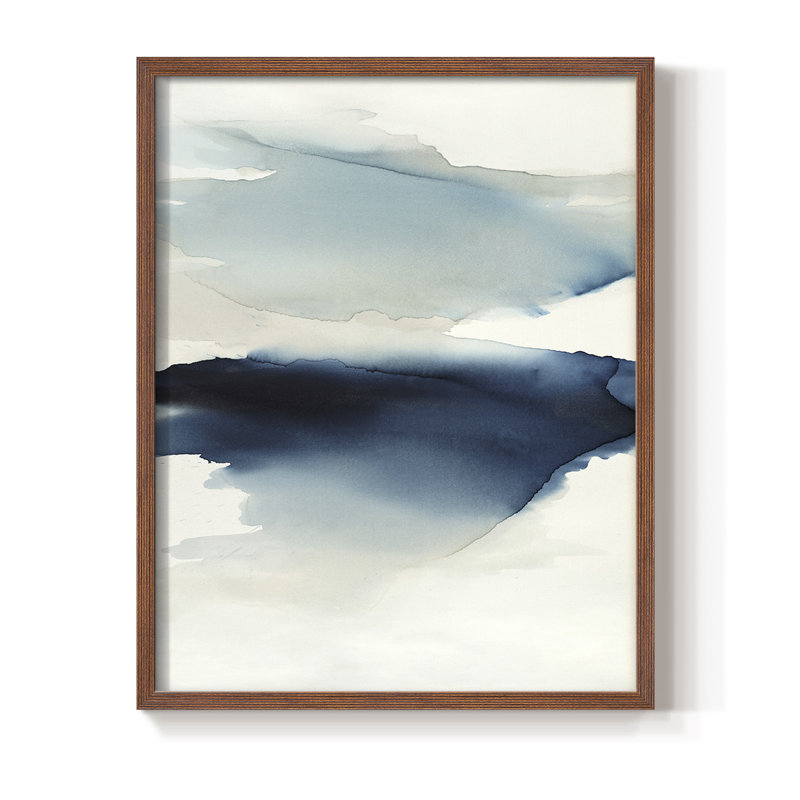 Waves I, reproduction encadrée - bois massif, Brun, H 10 po x l 8 po