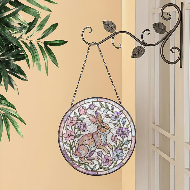 Stained Glass Style(1)_2 Stained Glass Panels Suncatcher for Window Decor, 9.8x9.8in(25x25cm)