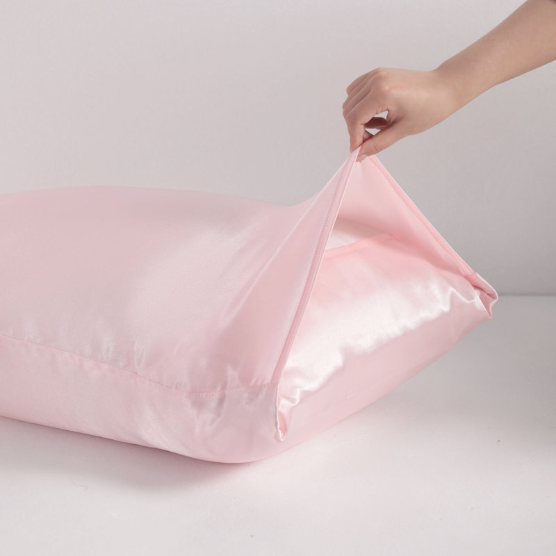 Taie d'oreiller soyeuse en microfibre, Rose clair