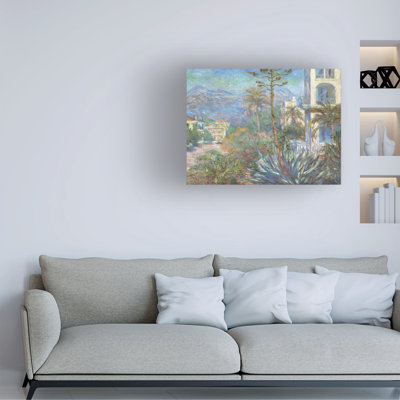 Wrapped Canvas Wall Art - Monet 'Villas At Bordighera' Wall Art for Living Room, Bedroom, or Office Décor - 35x47