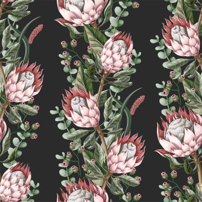 Protea Flowers, Succulent And Eucalyptus - Wrapped Canvas Print