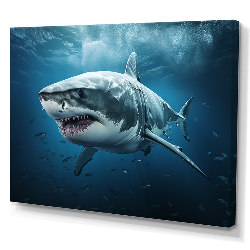 Océan, requin fantôme bleu II, reproduction d'art sur toile, H 16 po x l 32 po x P 1 po, Toile tendue