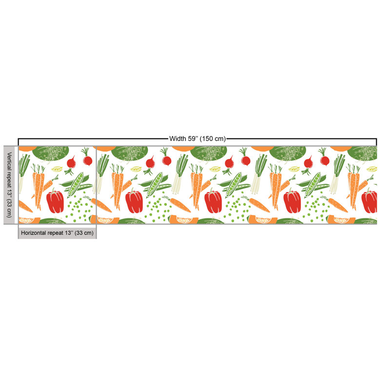 Dalila Food with Carrot Pepper Soybean Pumpkin Slice and Pease Fabric