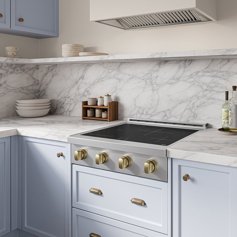ZLINE 30 in. Paramount Induction Rangetop with 4 Element Cooktop in Satin Stainless Steel, Champagne Bronze