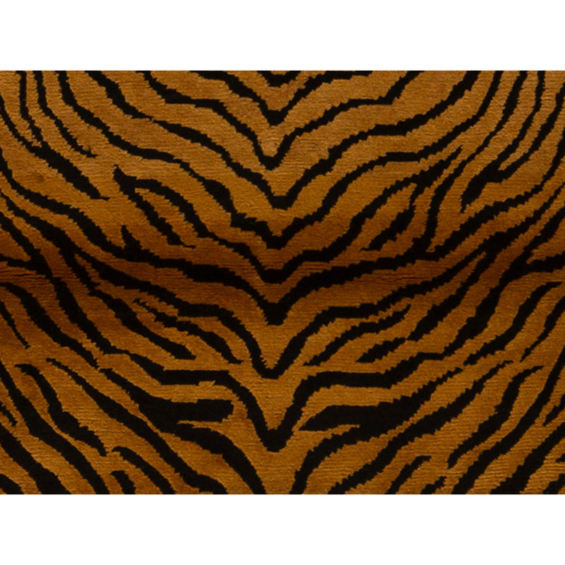 Hand Knotted Area Rug in Camel And Black
