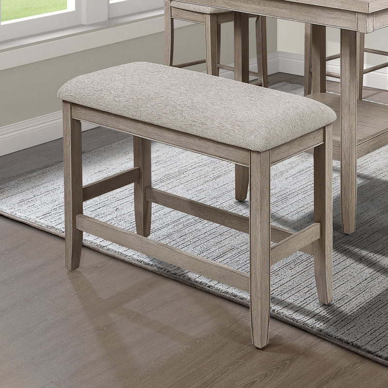 Mobilier en bois de style campagnard avec repose-pieds et banc à hauteur de comptoir 1pc, Naturel, Gris antique