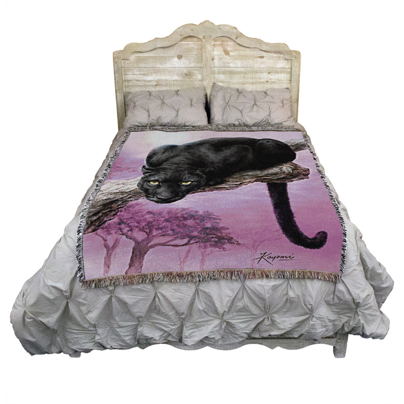 Pure Country Weavers Black Panther Blanket by Kayomi Harai - Gift Tapestry Throw Woven from Cotton - Made in The USA (72x54)
