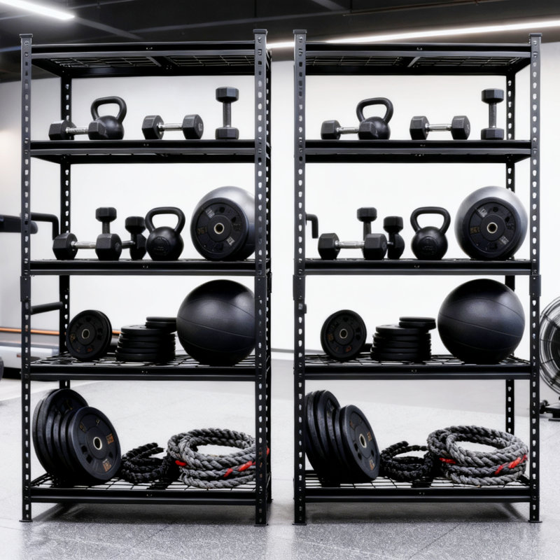 Ensemble de 2 tablettes de rangement à 5 niveaux, étagères de garage robustes, étagères réglables, tablette en acier, assemblage sans boulon, pour garage, remise, noir