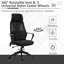 Fauteuil pivotant massant avec coussin lombaire, port USB, siège et appui-tête réglables