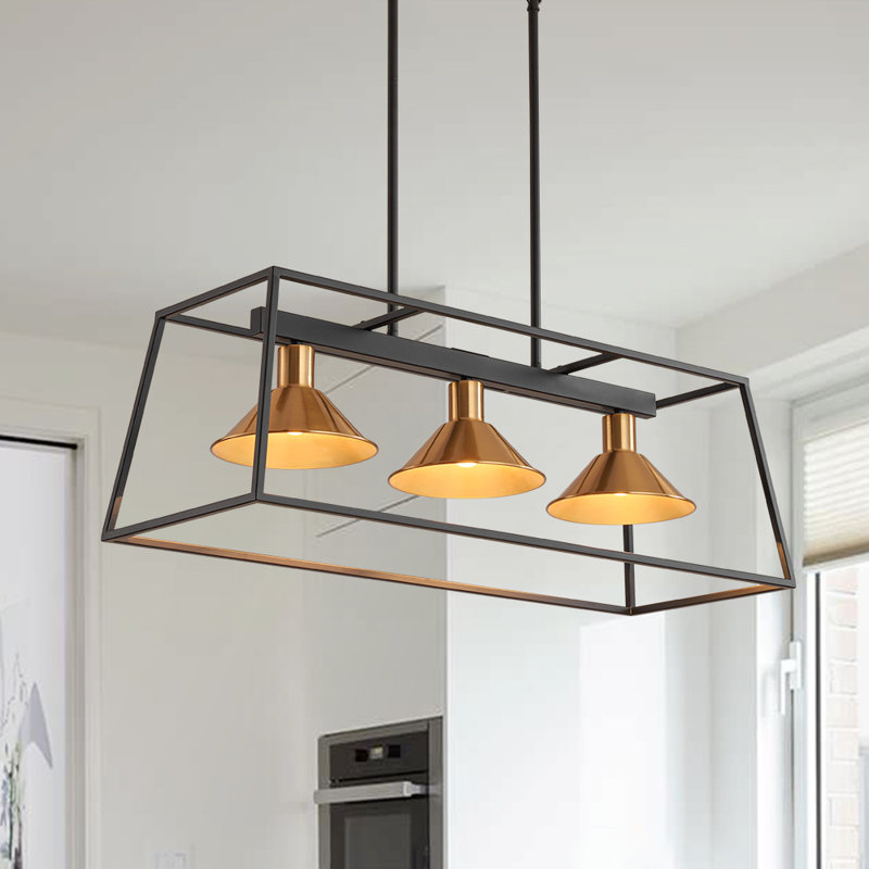 3 - Light Cone Shade Kitchen Island